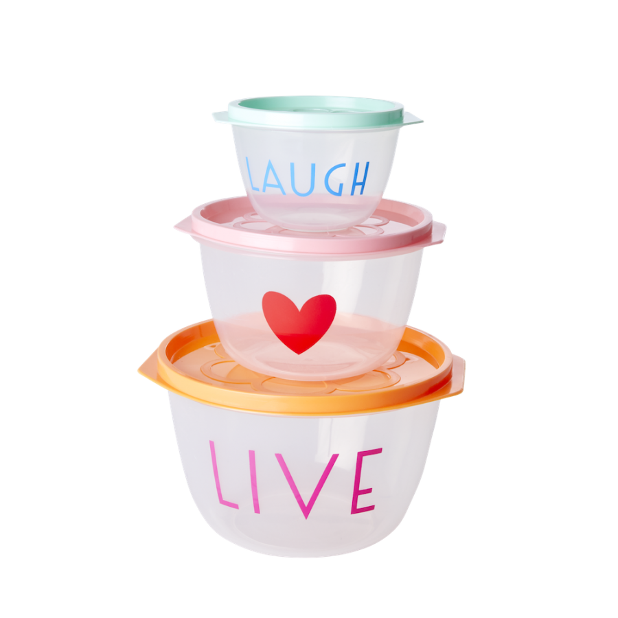Set of 3 Round Food Storage Containers By Rice DK Vibrant Home